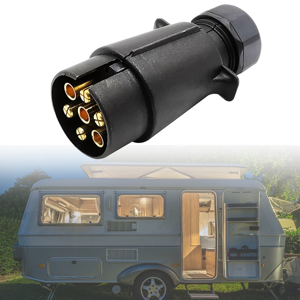 12V 7Pin Trailer Plug Caravan Car EU Adapter Screw Terminal Universal Replacement Part Waterproof Socket Towbar Easy Install RV