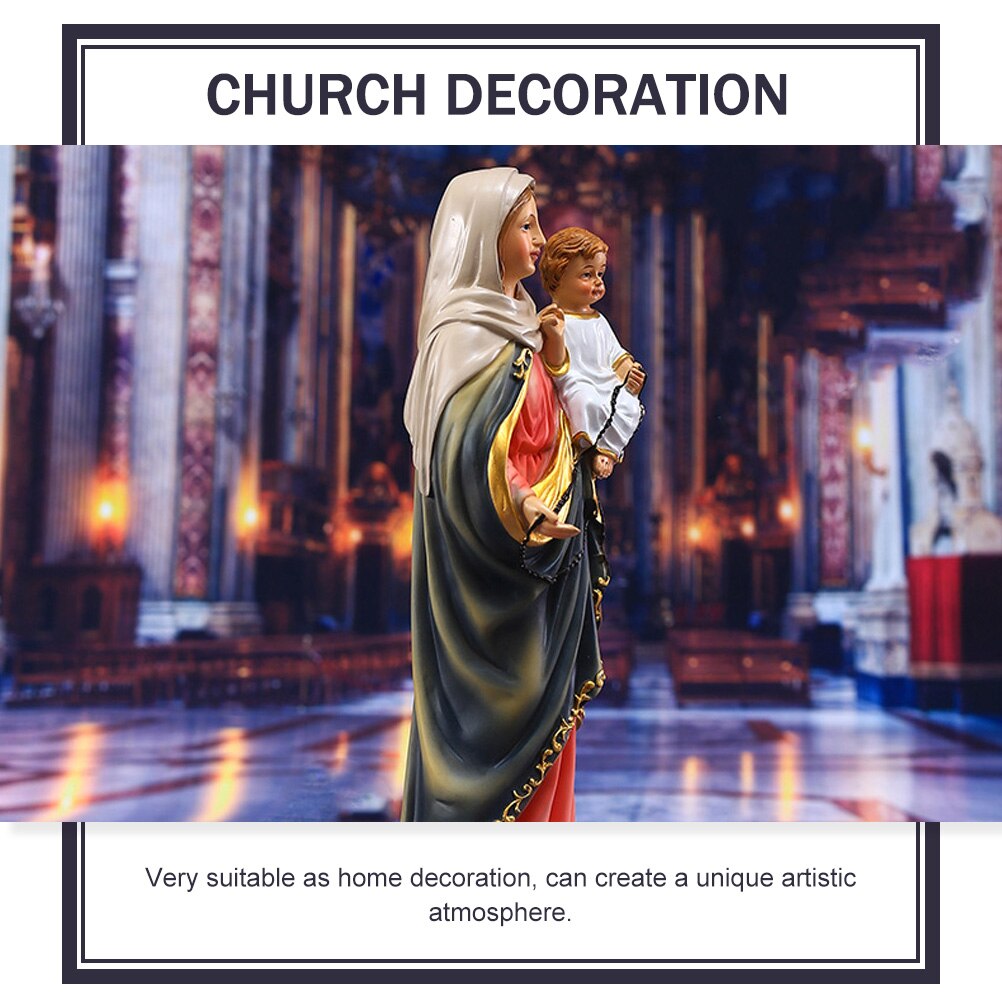 Maagd Maria En Kind Standbeeld Hars Madonna Ornament Kerk Desktop Decor