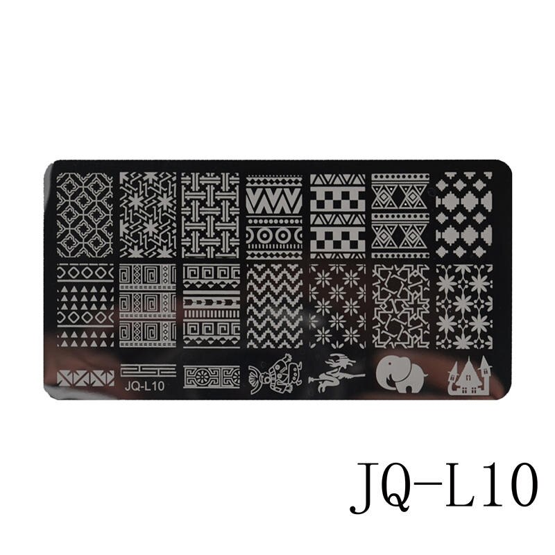 12 x 6cm rustfrit stål skønhed blonder billede nail art gør det selv billede printer manicure stencils negle stempling plader skabeloner: Jq -l10