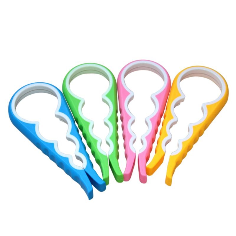 Ch- handmatige pot flesopener 4 in 1 binnenrubber draaibaar gemakkelijk vast te pakken multi-formaat voor kinderen ouderen zwakke handen artritis