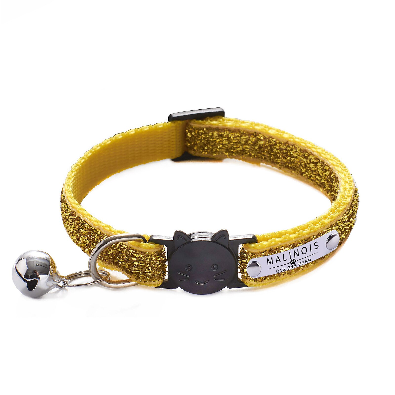Collar brillante para gato, correa ajustable para el cuello, accesorios para mascotas, letras personalizadas perros mascotas collar perro arnes perro arnes perro pequeño mascotas perros accesorios collar para perro sum: 6