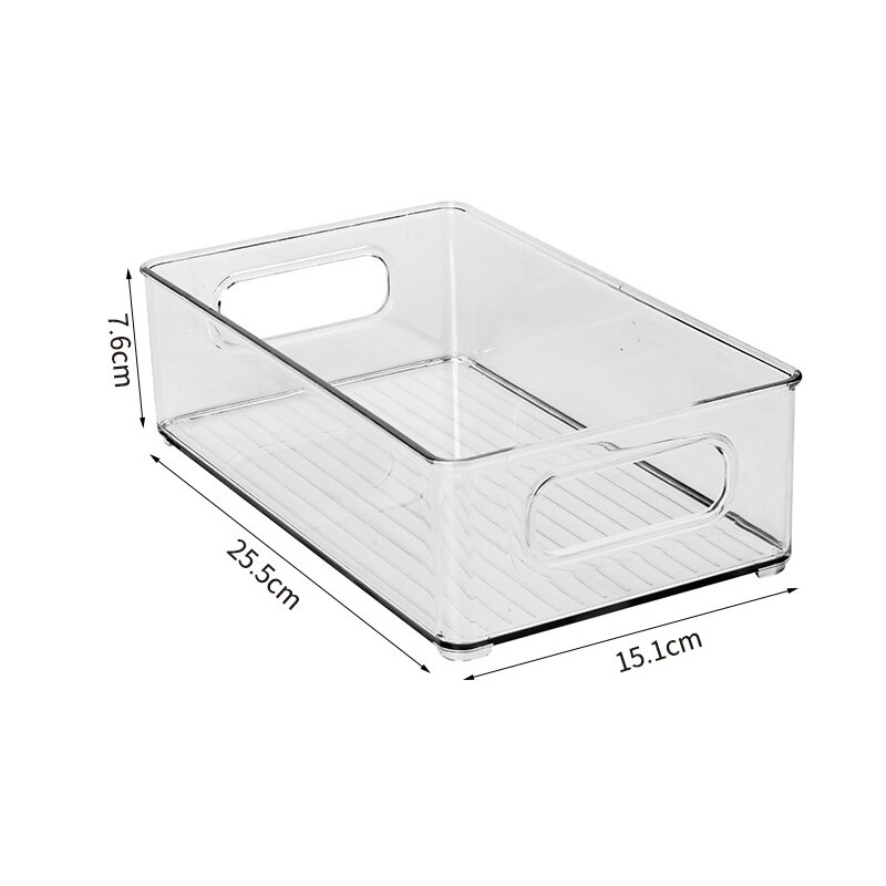 Plastic Transparent Refrigerator Organizer Storage Box Fridge Drawer Clear Refrigerator Container for Food Drinks Egg Storage: Medium Portable box