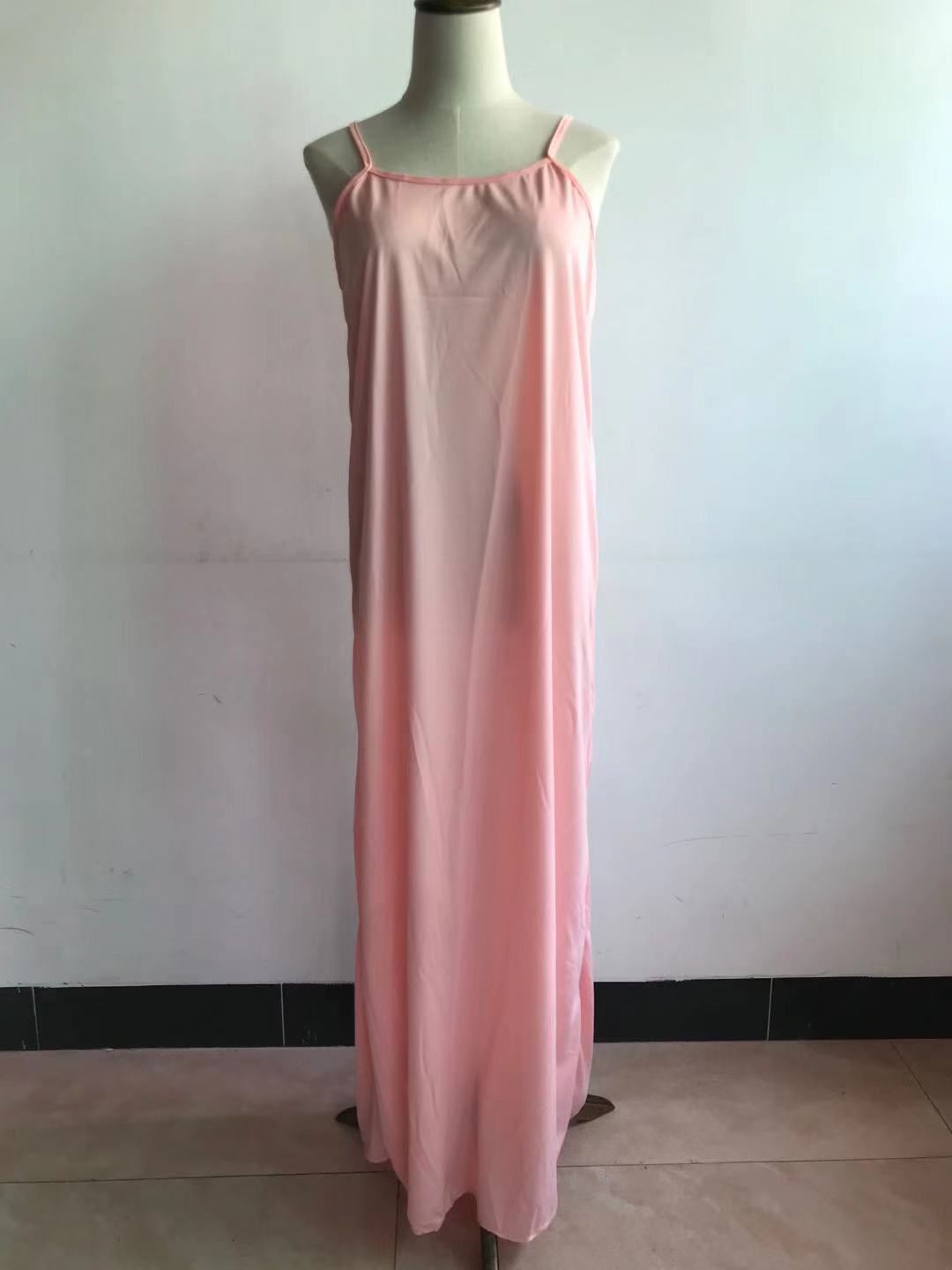 Afrikkalaiset naiset #39 abaya pitsivuorella mekon sisällä condole vyö hame vapaa koko joustava rintakuva 132cm pituus 128cm: Vaaleanpunainen