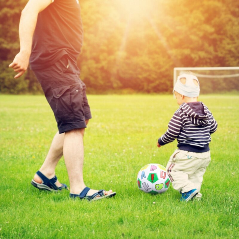 Portable children's football training ball for girls and boys, cute cartoon pattern inflatable football for outdoor and indoor use