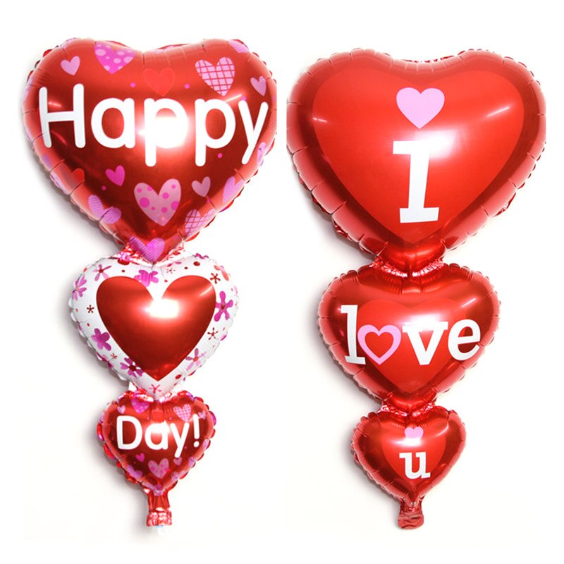 Big I Love You/ Happy Day Letters Balloons Love Heart Engagement Anniversary Weddings Valentine Party Decor Supplies YE