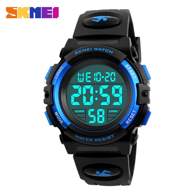 Kinderen Horloges LED Digitale Multifunctionele Waterdichte Horloges Outdoor Sport Horloges voor Kinderen Jongen Meisjes SKMEI: Blue