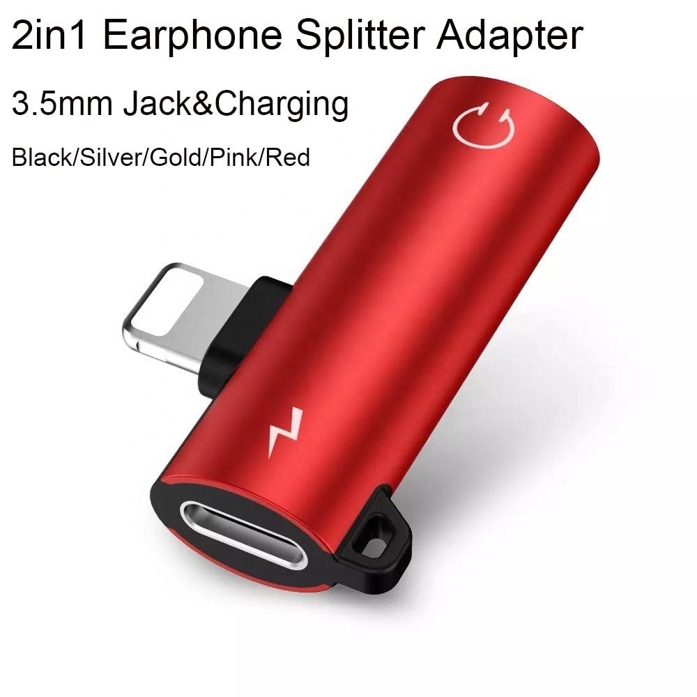 Mini Audio double adaptateur de foudre pour téléphone écouteur casque connecteur câble pour séparateur de foudre convertisseur 3.5mm Jack & Charg