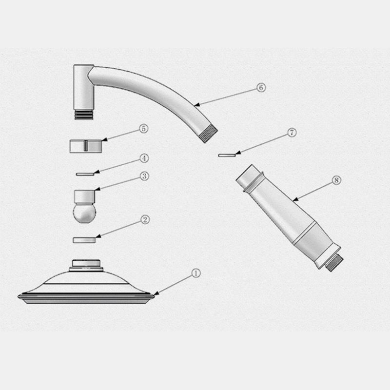 Shower Head Extension Arm Arch Hand Hold Adjustable Extender High Polished Sprinkle Parts For Bathroom