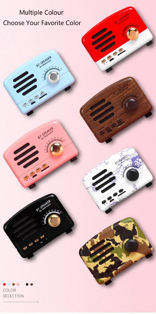 retro Tragbare Bluetooth Lautsprecher Klassische Musik Spieler Mini Drahtlose Bluetooth Lautsprecher Radio USB/TF Karte soundbox Musik Kasten