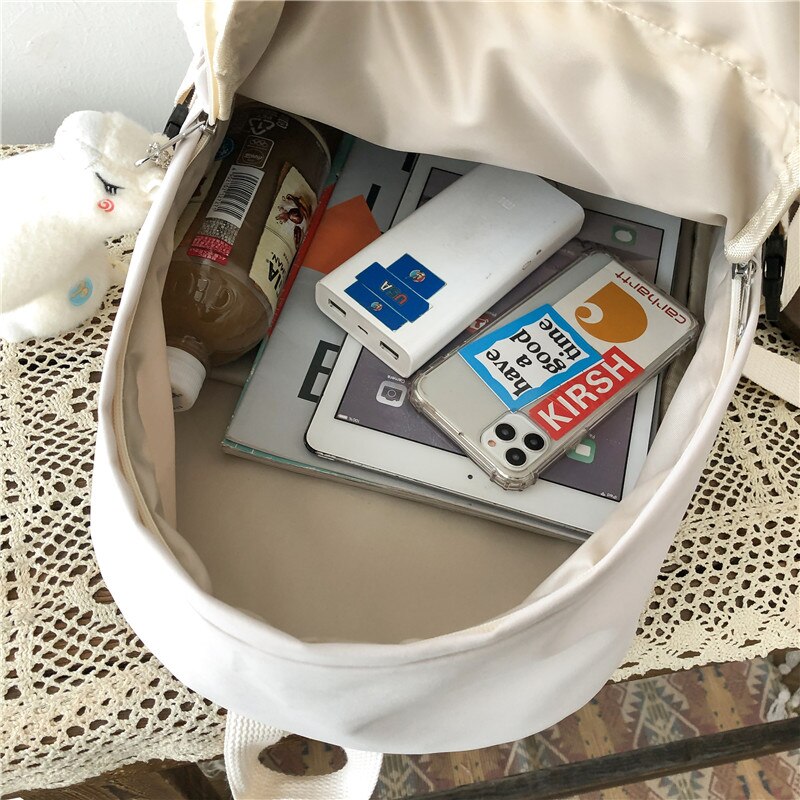 DCIMOR-Mochila de nailon impermeable para mujer, bolso de viaje con hebilla para cinturón, Mochila escolar con bolsillo, Kawaii, para adolescentes