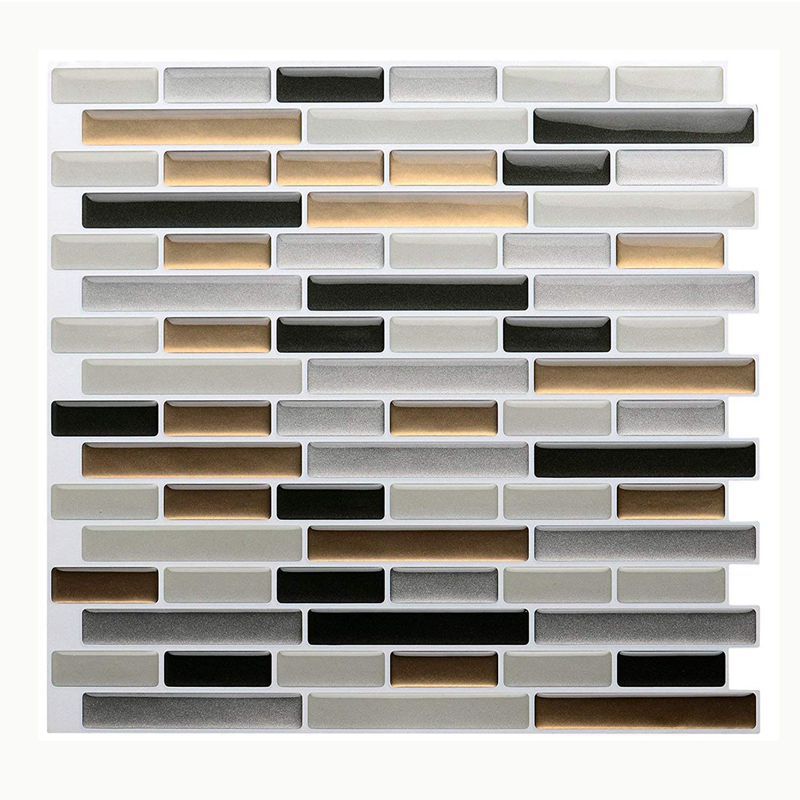 Mosaik selvklæbende flise backsplash 3d væg klistermærke diy epoxy badeværelse køkken hjem indretning olie-bevis vandtæt væg klistermærker: 03