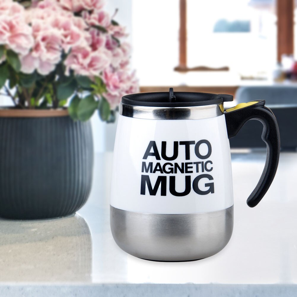 Automatic Self Stirring Magnetic Mug Stainless Steel Self Stirring Mug with Lid Auto Electric Coffee Milk Mixing Cup Thermal Cup
