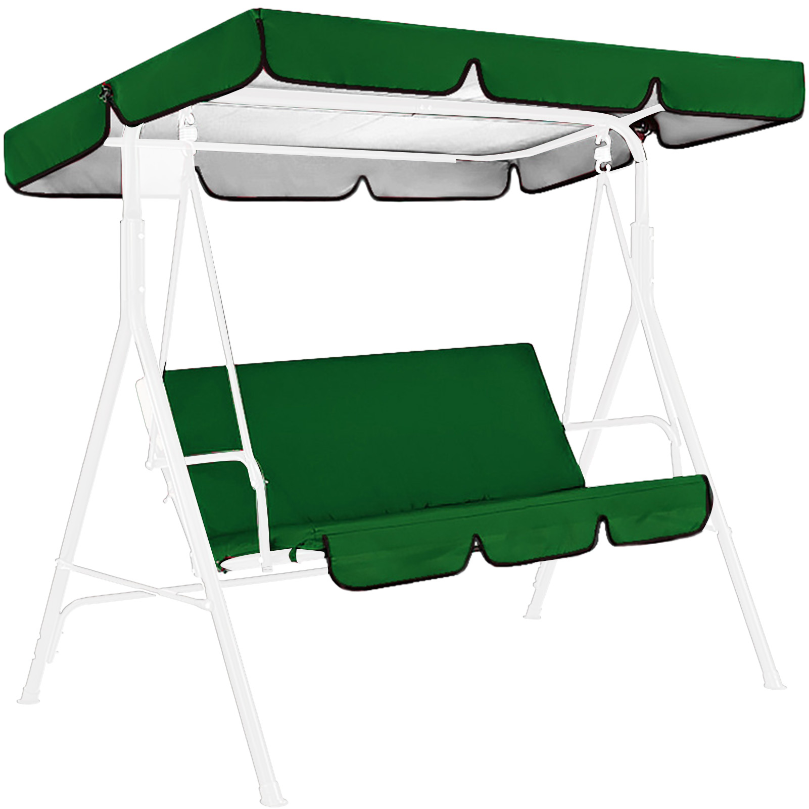 Terras Schommel Stoel Cover En Luifel Set Universal Tuin Regendicht En Zonneplek Stoel Stofdicht 3-Seater Outdoor Luifels: Green