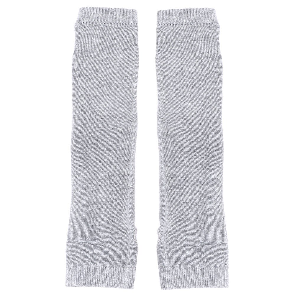 Mitaines tricotées sans doigts, 1 paire, mitaines longues, automne hiver, gants plus chauds, extensibles, unisexe, Crochet, demi-doigt: Light gray