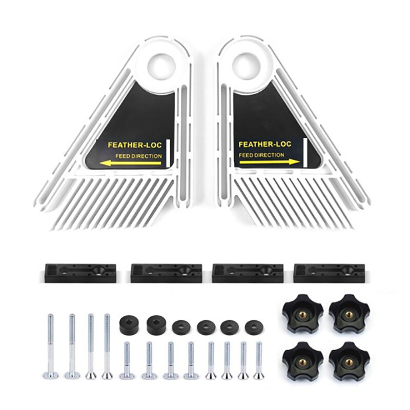 Multi-Purpose Feather Loc Board Set Double Featherboards Miter Gauge for Woodworking Engraving Machine Slot DIY Tools: White