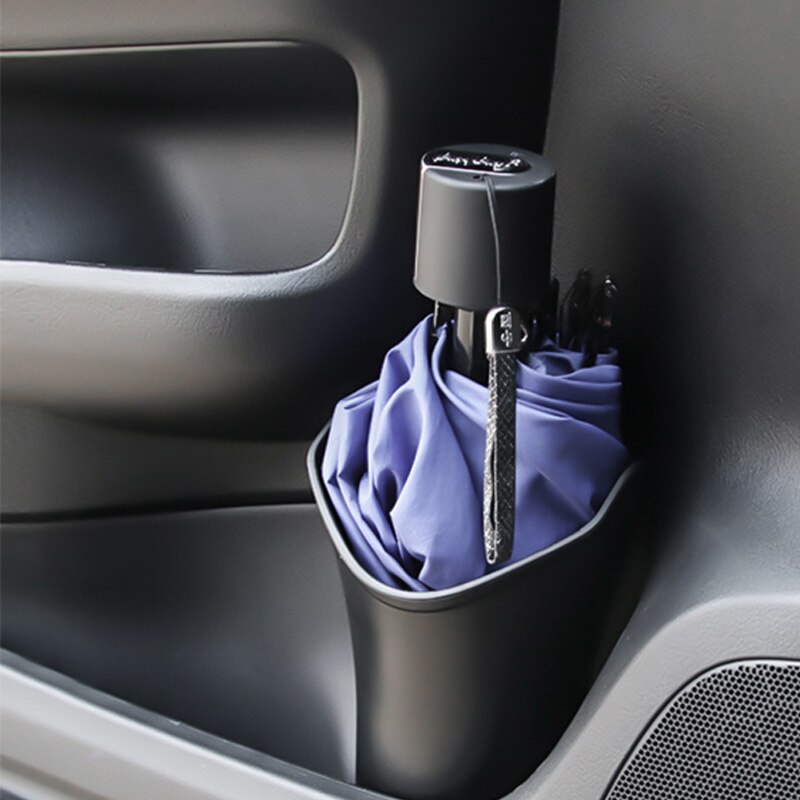Juego de paraguas a prueba de agua para coche, paraguas de plástico, barril de almacenamiento, colgador de cubierta trasera de asiento multifunción, organización de coche
