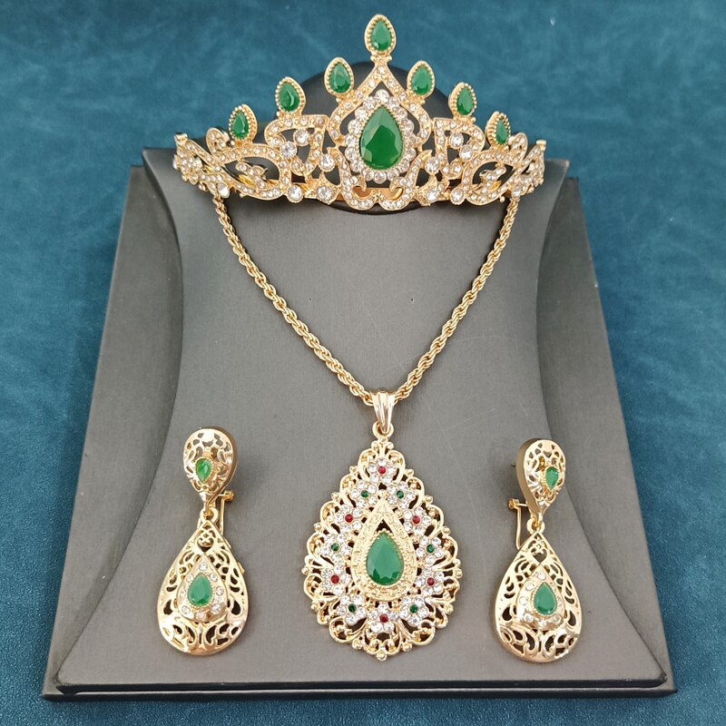 Set di gioielli da sposa arabi, catena in vita dorata, orecchini, collane, Set di copricapo da donna con catena in vita marocchina: Hair Jewelry 1