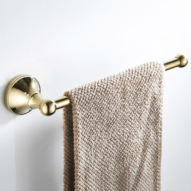 30 Cm Zwart Handdoekhouder Wall Mounted Antieke Badkamer Handdoek Ring Chroom Wit Grote Keuken Toiletpapier Houders Messing: Goud