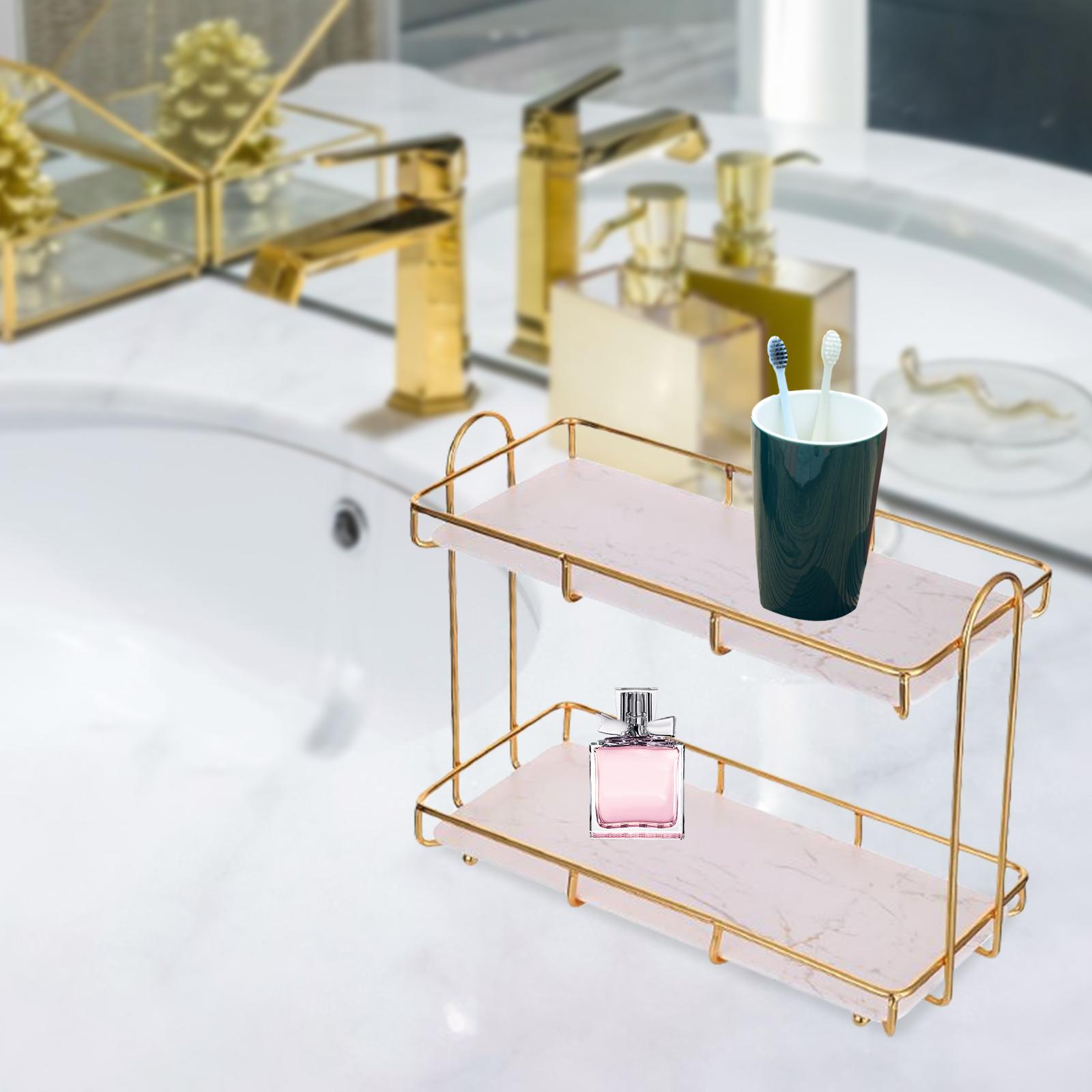 Iron Art Skin Care Product Storage Rack Cosmetic Storage Box Lipstick Makeup Holder Organizer Perfume Display Stand for Desk: White S