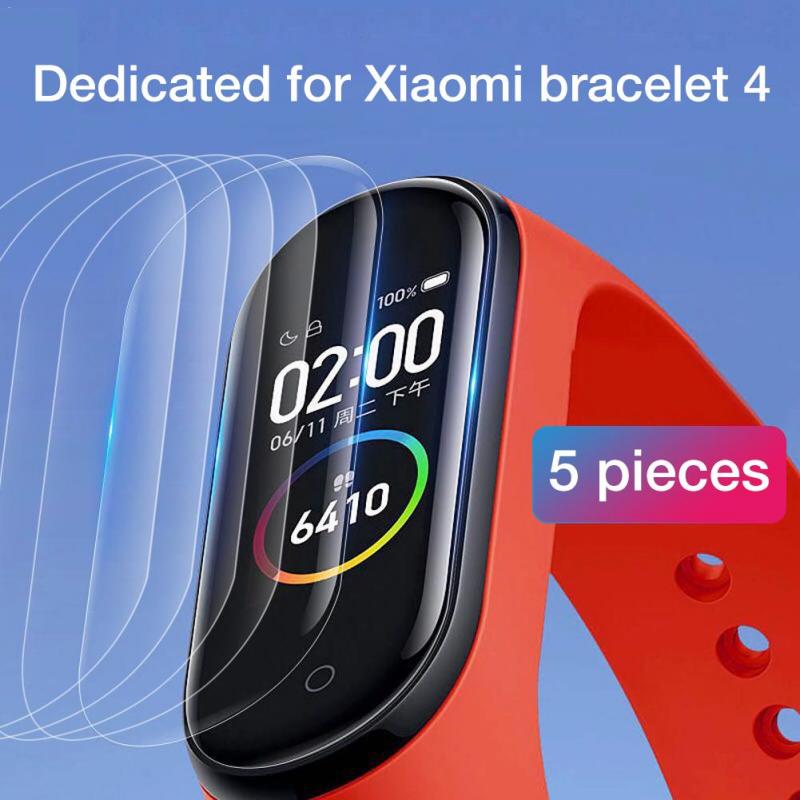 5Pcs 3D Schutz Glas Für Xiaomi Mi Band 3 4 5 Screen Protector Für Miband 3 5 4 Abdeckung smart Armband 4 Band 5 Weichen Film