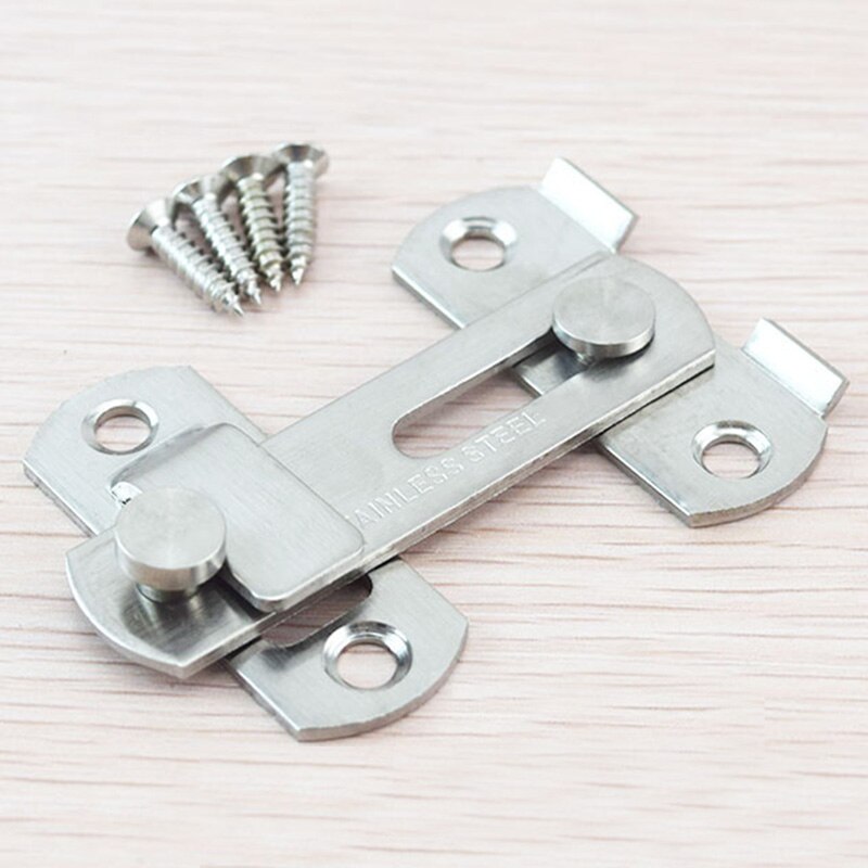 Stainless Steel Home Safety Gate Door Bolt Latch Slide Lock Hardware+Screw
