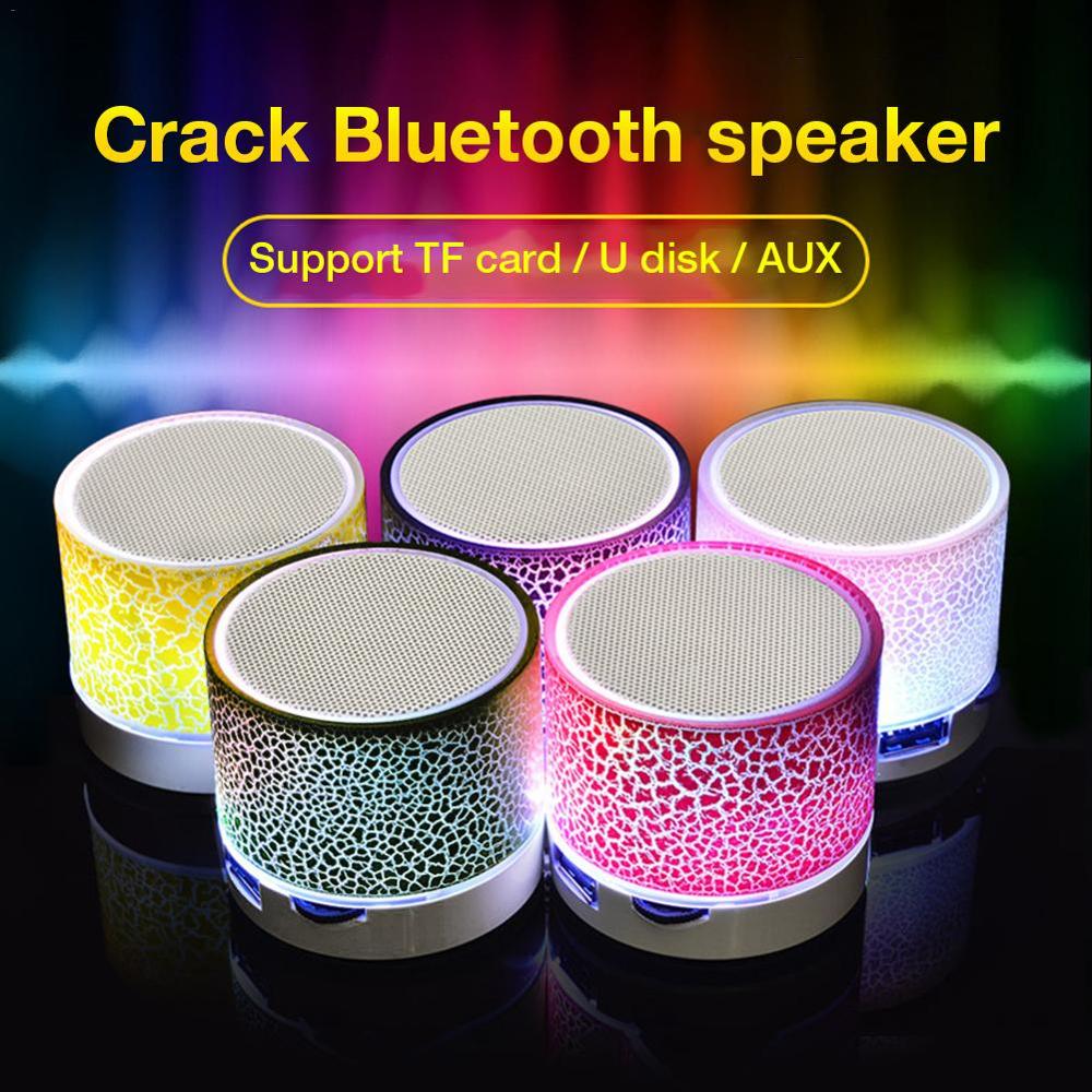 Mini Draadloze Bluetooth Kleurrijke Licht Kleine Crack Sound Speaker Subwoofer Ondersteuning Tf Card