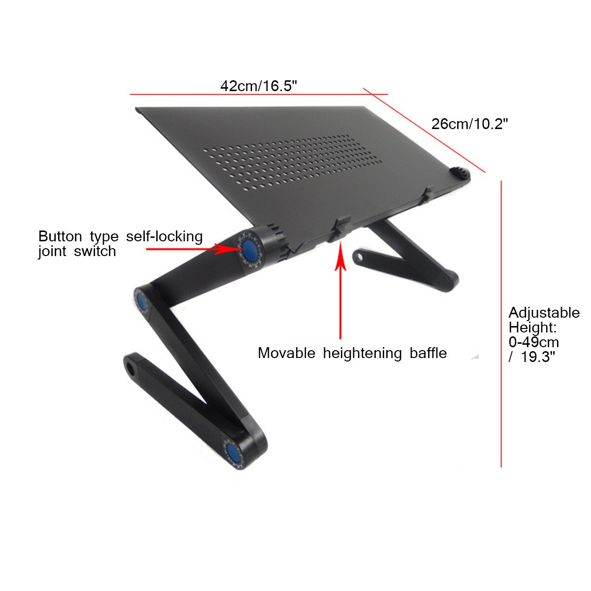 Adjustable Laptop Desk Ergonomic Computer Desk With Fan Portable Height Adjustable For TV Bed Lapdesk Tray PC Mouse Table Stand