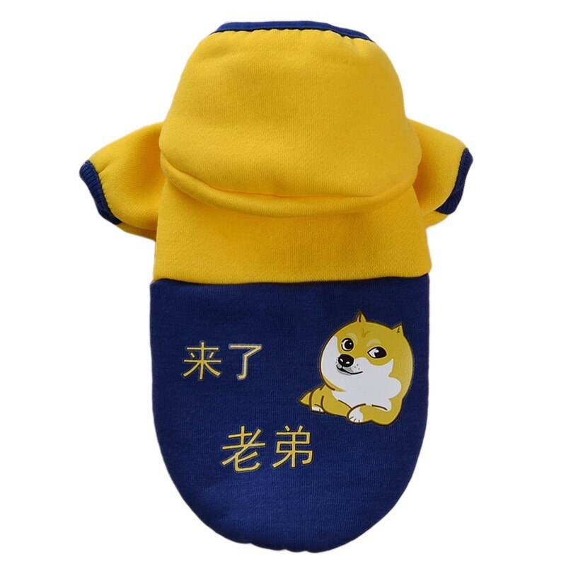 Moda roupas para cães de inverno quente cães hoodies de duas pernas mais grosso engraçado carta outfits imprimir pequeno filhote de cachorro vermelho menina ropa para perro