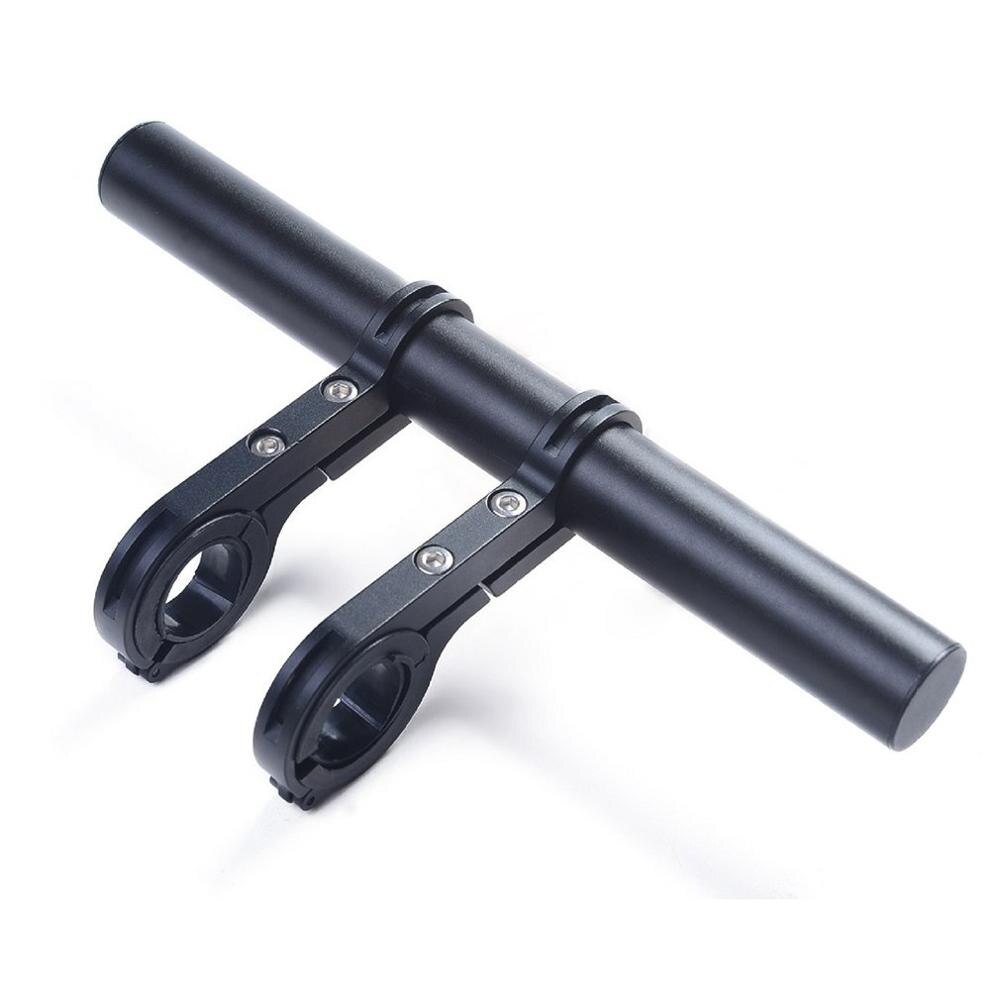 Sykkelhåndtak lommelyktholder håndtak sykkel tilbehør extender mount bracket moutain sykler scooter: Svart
