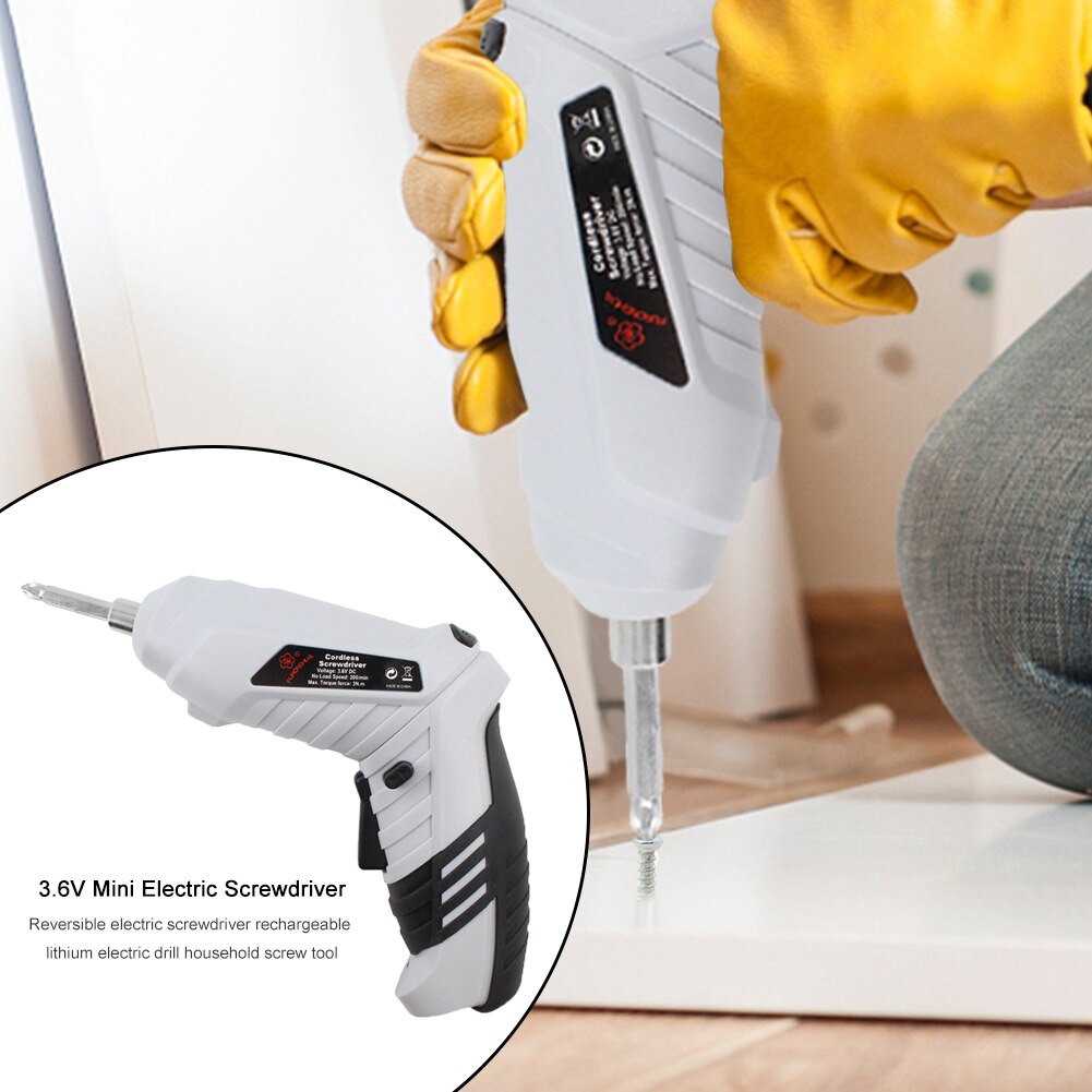 USB Charging Cordless Mini Electrical Screwdriver 3.6V Rechargeable Two-Way Hand Drill Wireless Power Driver Tool