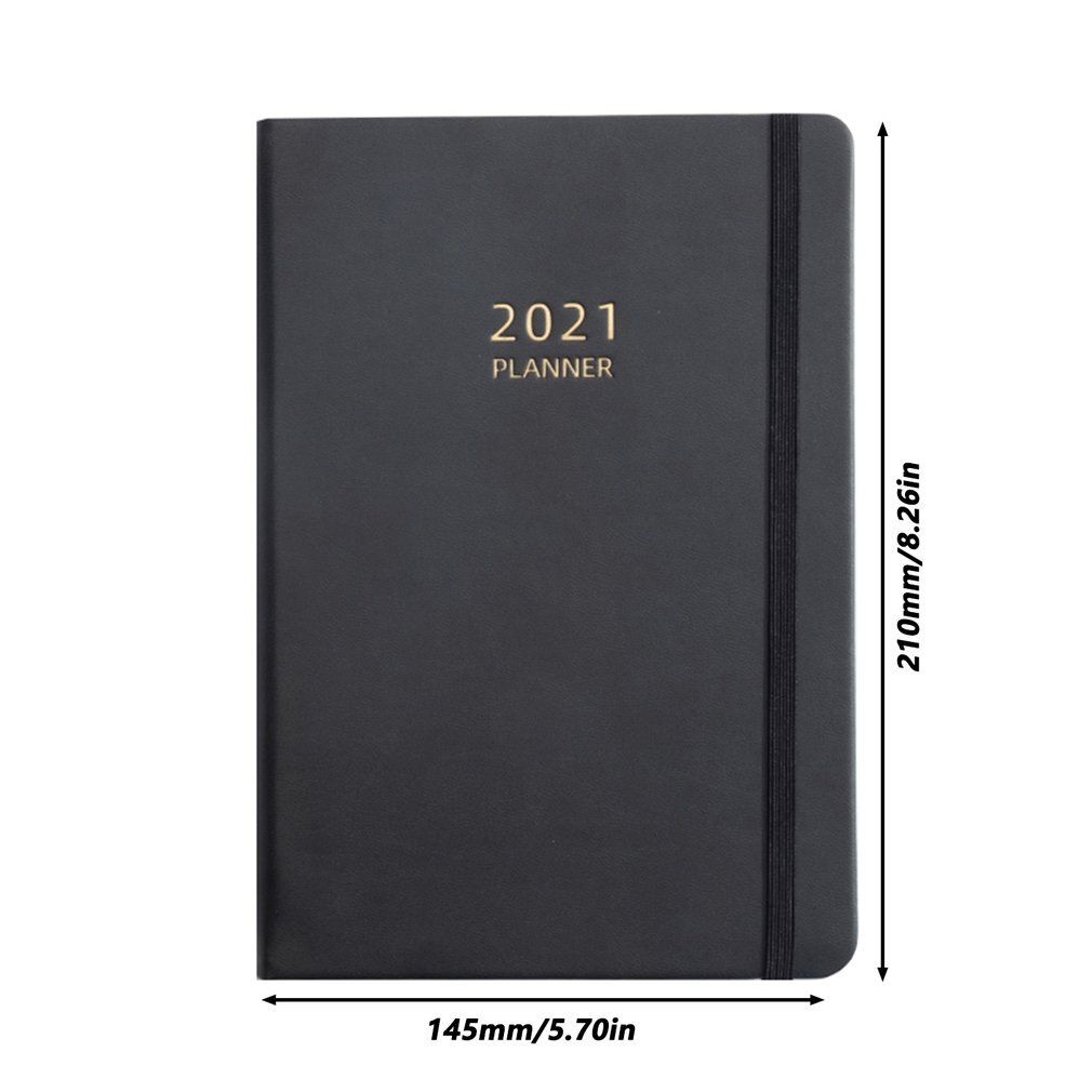 Black Schedule Notepad Inside Page A5 Efficiency Manual Planning Notebooks Planner Organizer Monthly Yearly Planner