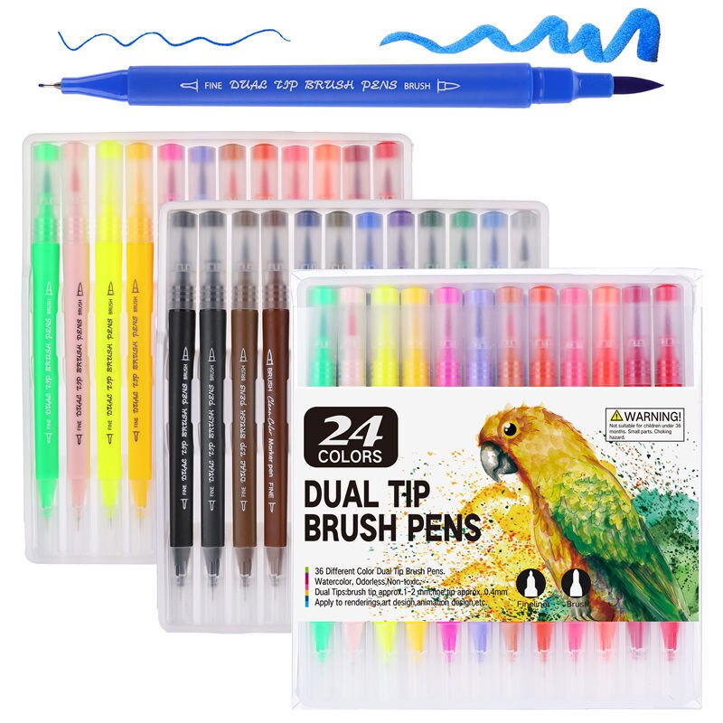 12/24/36/48/100 PCS Colour/set Double-head Waterco... – Vicedeal