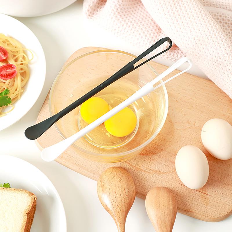 Kapmore 1pc Egg Whisk Plastic Mini Multifunctional Egg Beater Kitchen Utensil With Teaspoon Egg Tools Accessories 2 Colors