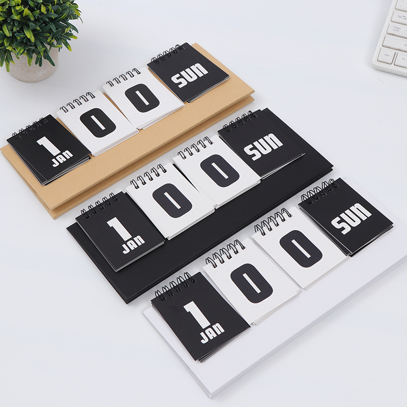 Year Simple Series Perpetual Calendar Kraft Paper Desk Calendar Agenda Organizer Daily Schedule Planner