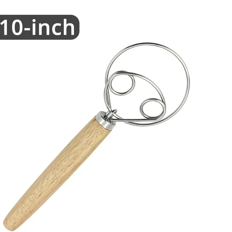 10Inch Deense Deeggarde Roestvrij Staal Nederlandse Stijl Brooddeeg Handmixer Houten Handvat Keuken Bakgereedschap Artisische Blender
