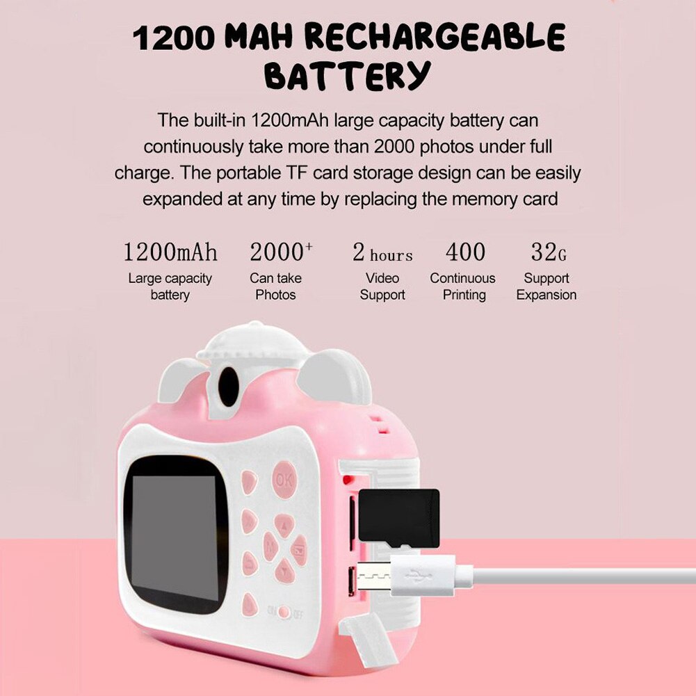 Kind Instant Print Camera voor kinderen 1080p HD Video Foto Camera Speelgoed Met 32GB Kaart Print Papier Kids Camera Voor Meisjes Jongens | NL