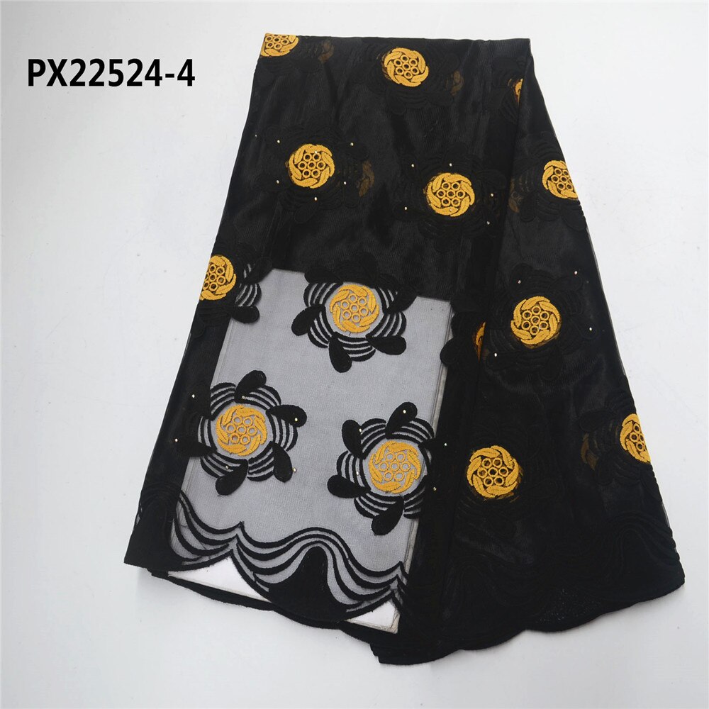 Nigeria white mesh lace embroidery fabric party dress