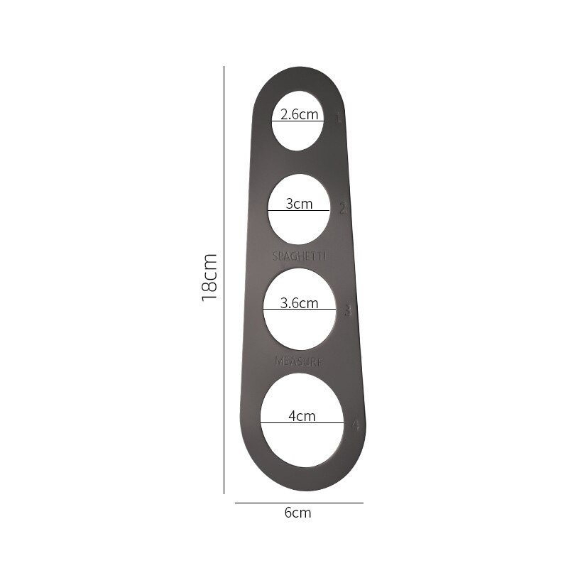 430 stainless steel 4-hole spaghetti ruler noodle meter kitchen utensils spaghetti ruler: Black