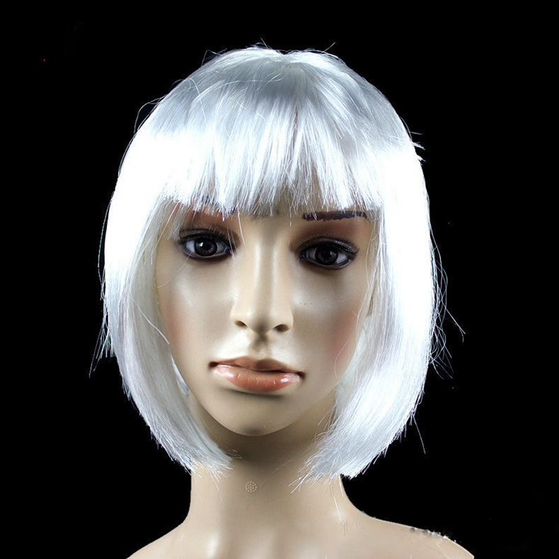 Peluca Bob para mujeres bonitas, pelucas Bob cortas, Natural, Cosplay de Halloween, pelucas de Anime, peluca sintética de colores bonitos para diaria de Navidad: Negro