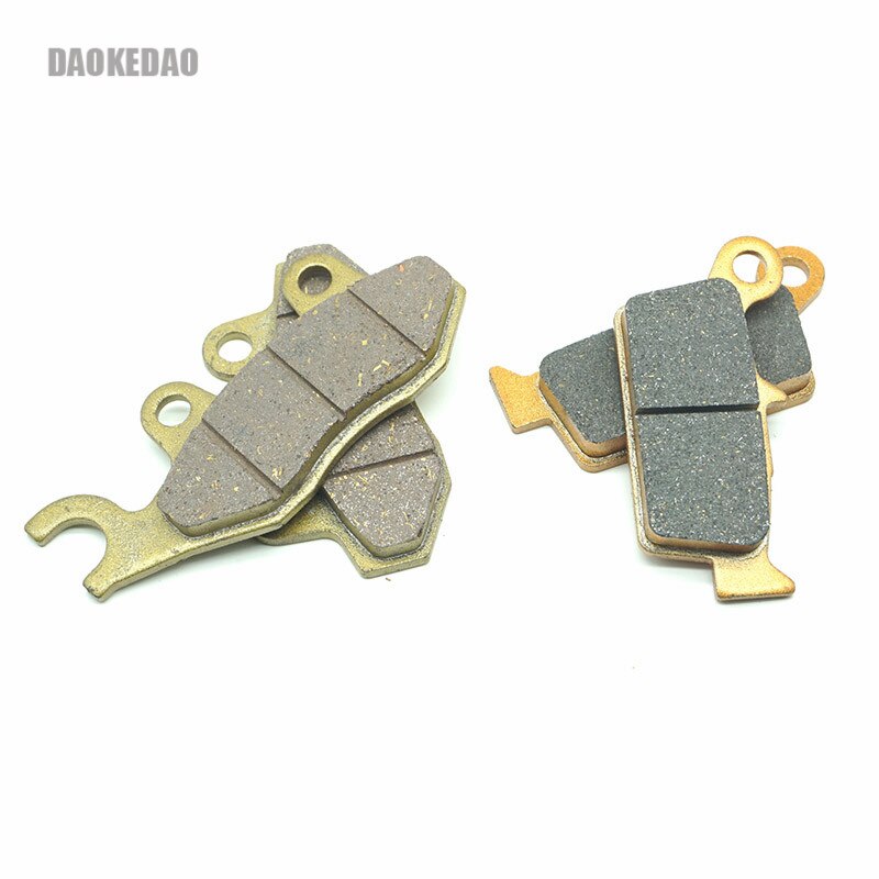 Juego de pastillas de disco de freno delanteras y traseras para Kawasaki KLX250 d-tracker X KLX250S KLX 250 S, color dorado: Front Rear Pads