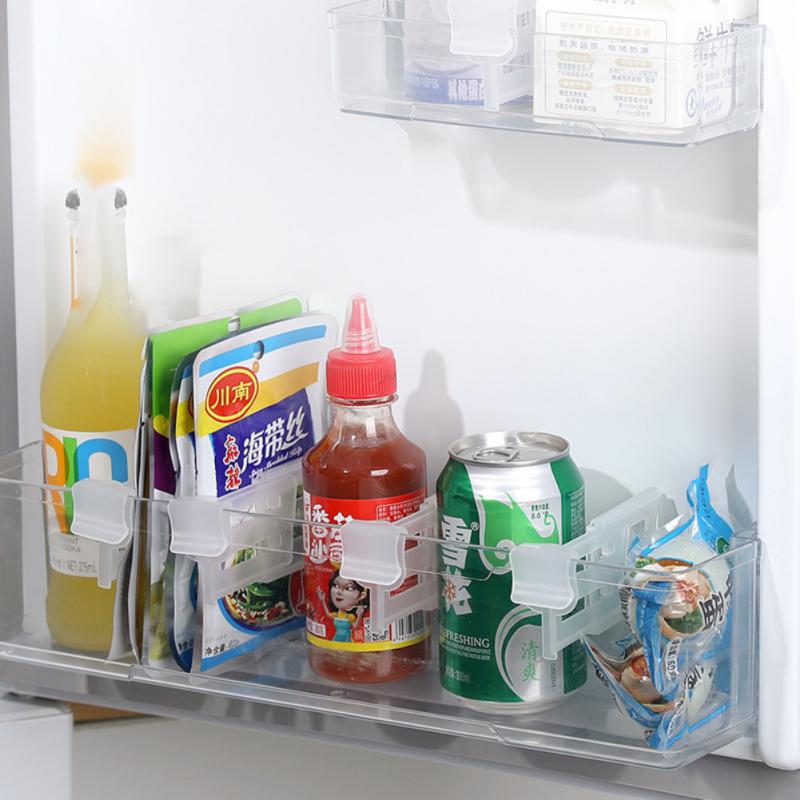 4pcs Refrigerator Storage Partition Board Retractable Plastic Divider Storage Splint For Kitchen DIY Bottle Can Shelf Organizer