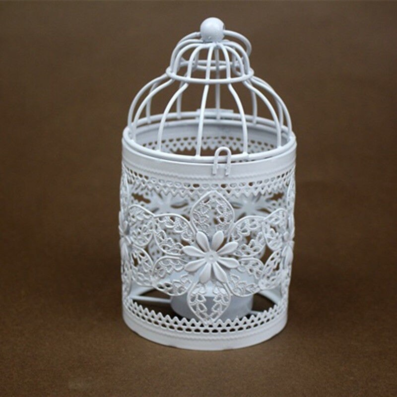 Lantern Hollow Hanging Bird Cage Candle Holder Candlestick Lantern Classic Wedding Decor: B