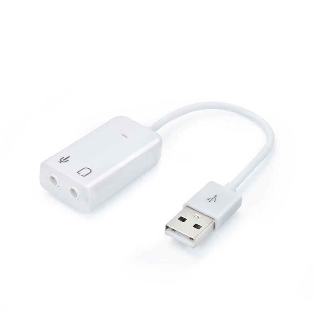 Portable usb sound card adapter with , 3d- virtual network audio song channels and cable