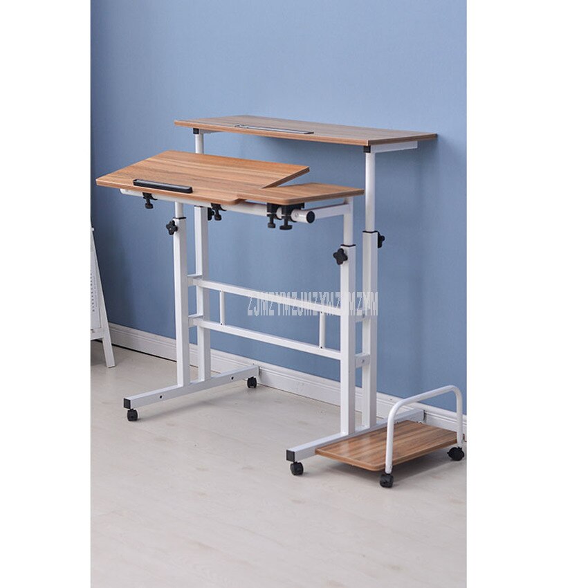 Modern Sit/Stand Computer Desk With Keyboard Tray Height Adjustable Simple Standing Laptop Desk Notebook/Monitor Holder Stand: Old oak color