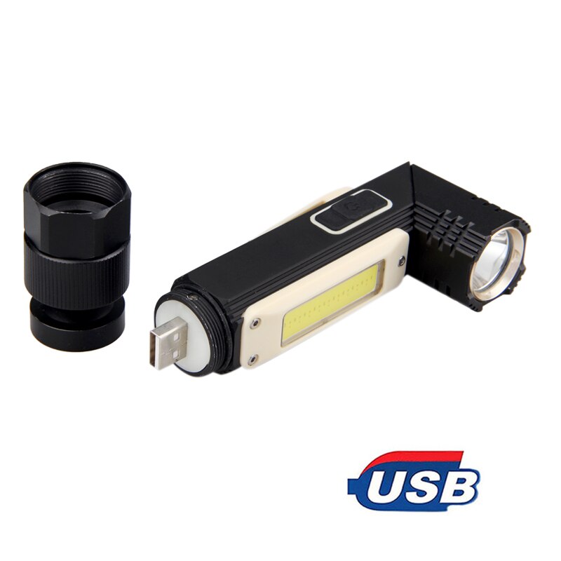 5 mode Rotatable Right angle Flashlight Rechargeable COB LED Multi-functional Portable Work Lights: Default Title