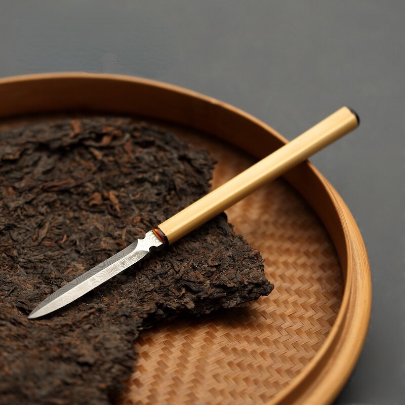 Bamboo Stainless Steel Tea Knife Cutter Chinese Vintage High Grade Handmade Tea Knife Prying Te Verde Chino Household Products