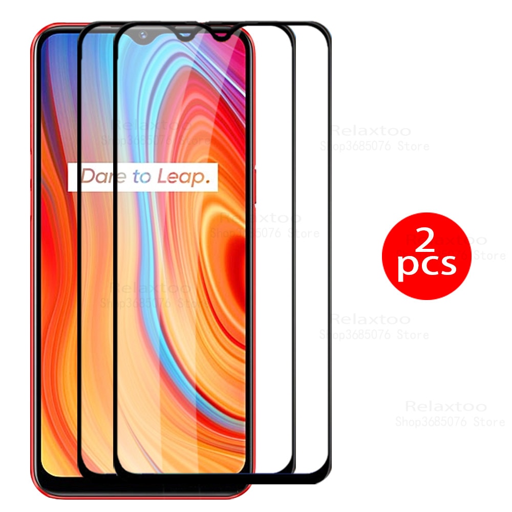 2pcs full cover glass realme c 3 glass screen protector for oppo realme realmi c3 3c phone Protective Film Cover realmec3 6.5''