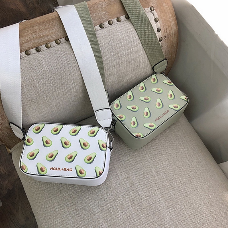 Fruta bolsos de aguacate caja pequeña en forma de bolsas de hombro de bolso sandía mensajero bolsa de solapa para las niñas