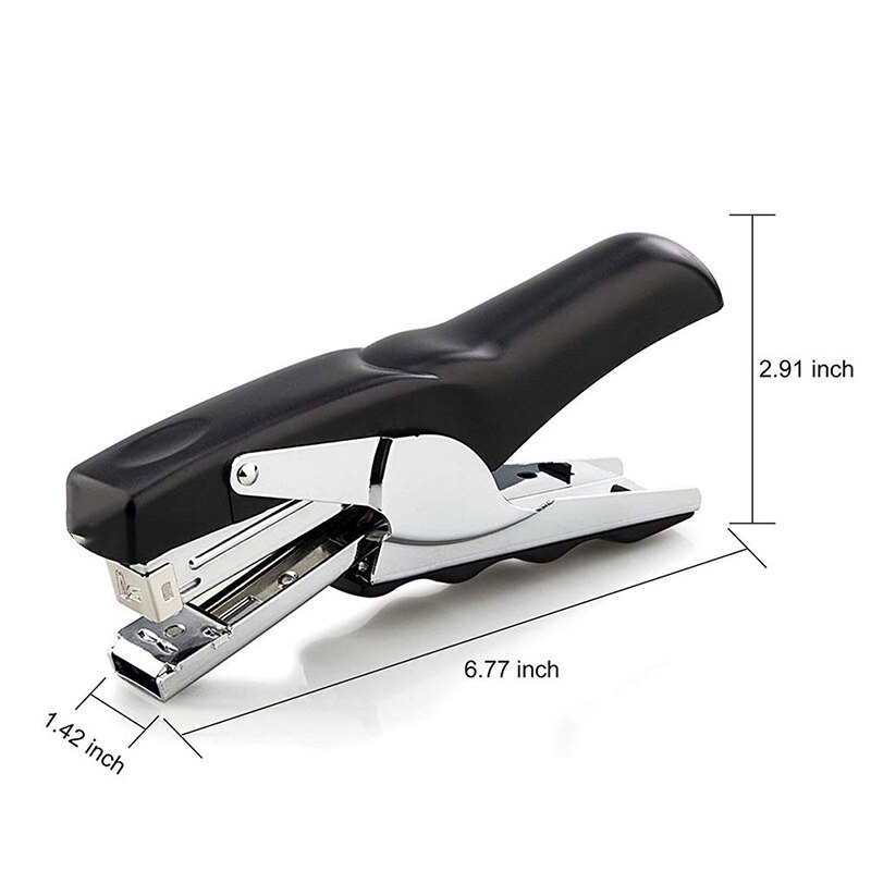 Grapadora con Clip para grapadora de escritorio resistente de 20 páginas para grapadoras de oficina (negro)