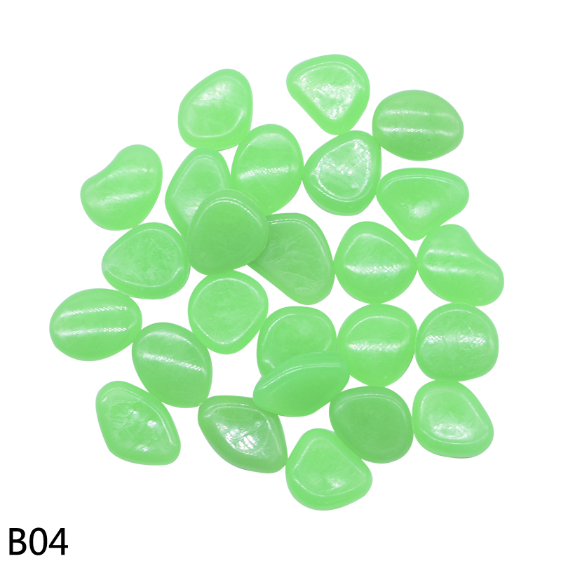 25/50pcs Resin Glow In The Dark Stones Glow Rocks DIY Walkway Home Garden Decoration Garden Pebbles Glow Stones Luminous Stones: 50pcs / B04-dark green glow